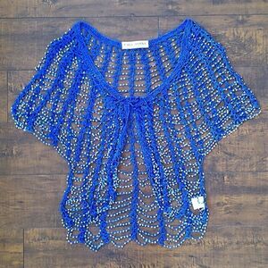 Casa Donna Blue Short Sleeve Shrug Type Top‎
